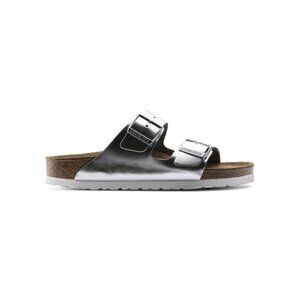 Birkenstock Unisex Arizona Soft Footbed - Metallic Silver